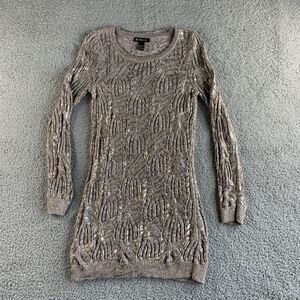 NEW INC International Concepts Sweater Dress Womens Large‎ Metallic Cable Knit